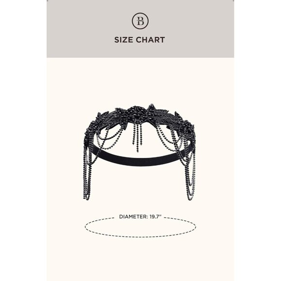 1920s Flapper Headpiece Beaded Chain Roaring 20s Gatsby Hair Accessory - Picture 5 of 6